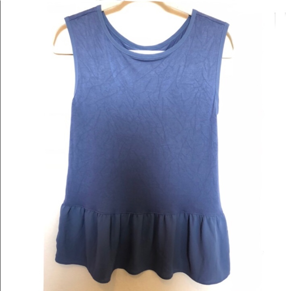 Blue Peplum Tank Top